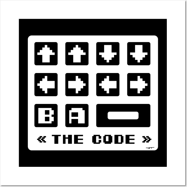 contra code (white/black) Wall Art by bald artist designs